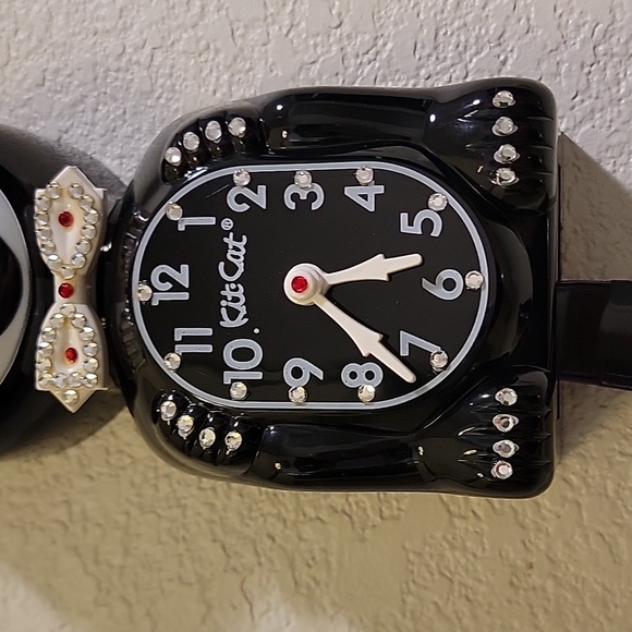 Jeweled Classic Black Kit-Cat Klock clock SUPER RARE Vintage - Picture 3 of 4